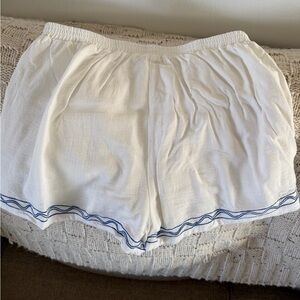Princess Polly White Shorts with Blue Trim